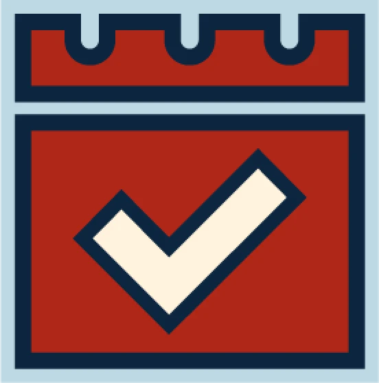 Calendar with checkmark icon for scheduling an HVAC appointment