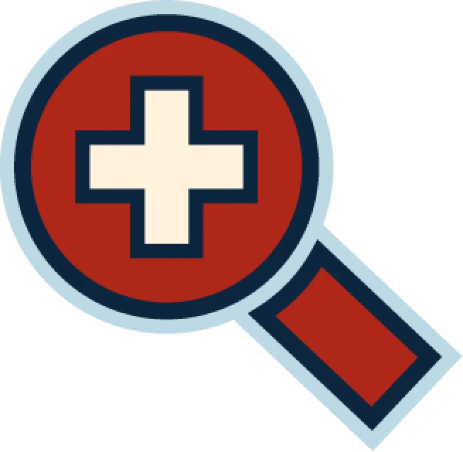 Magnifying glass icon for the HVAC system diagnosis step