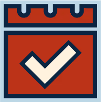 Calendar with checkmark icon for booking an Air Responders appointment