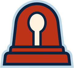 Emergency siren light icon for urgent HVAC service