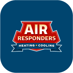 Air Responders app icon with the heating and cooling badge logo on navy