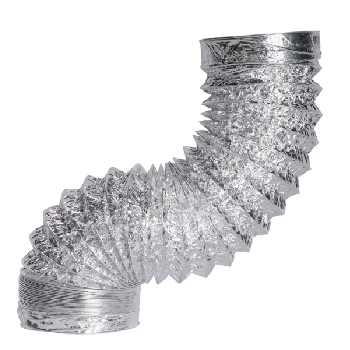 Flexible insulated foil air duct used in residential ductwork replacement