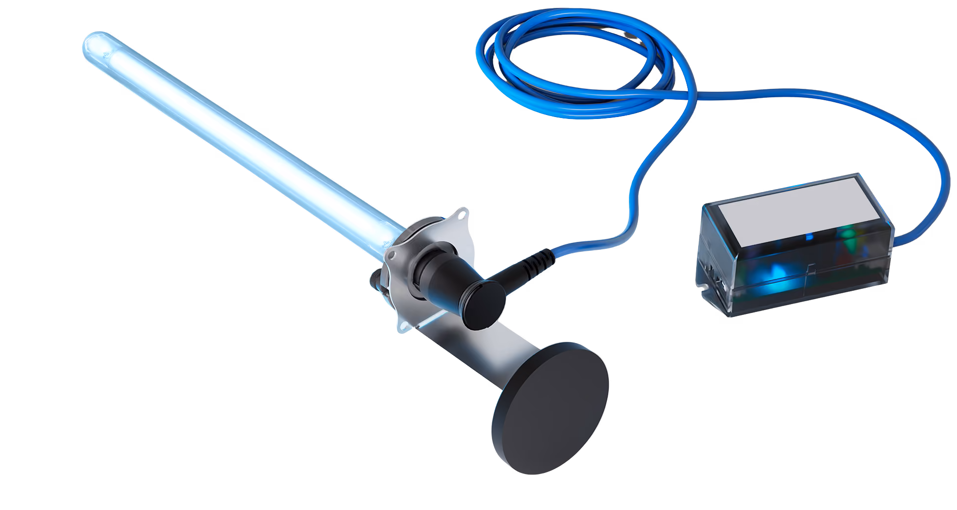 UV light air purifier lamp with control module for HVAC duct installation