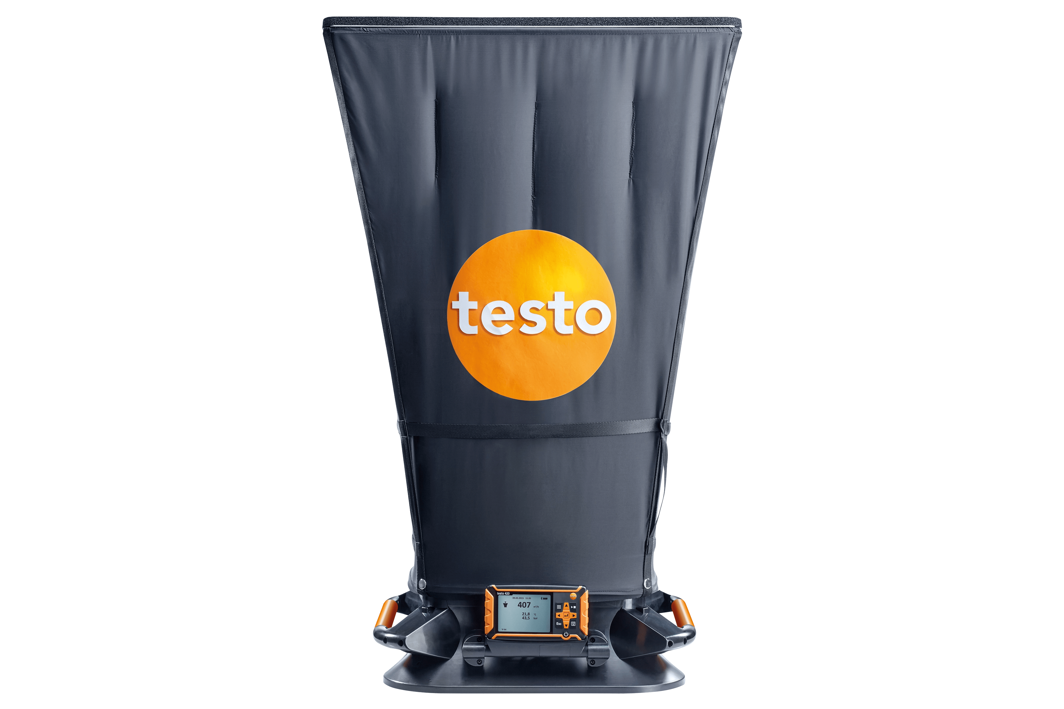 Testo air balancing hood used to measure HVAC register airflow