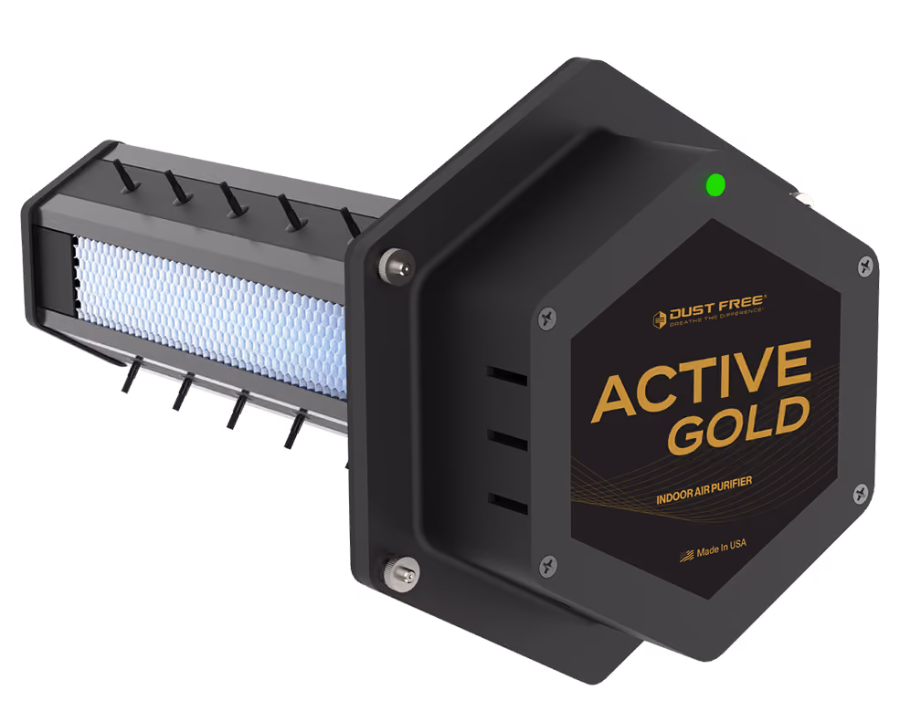 Dust Free Active Gold whole home air purifier with UV lamp for indoor air quality
