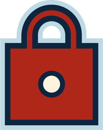Red padlock icon for secure Air Responders customer information