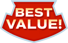 Best value badge marking the 3 star package as the most popular choice