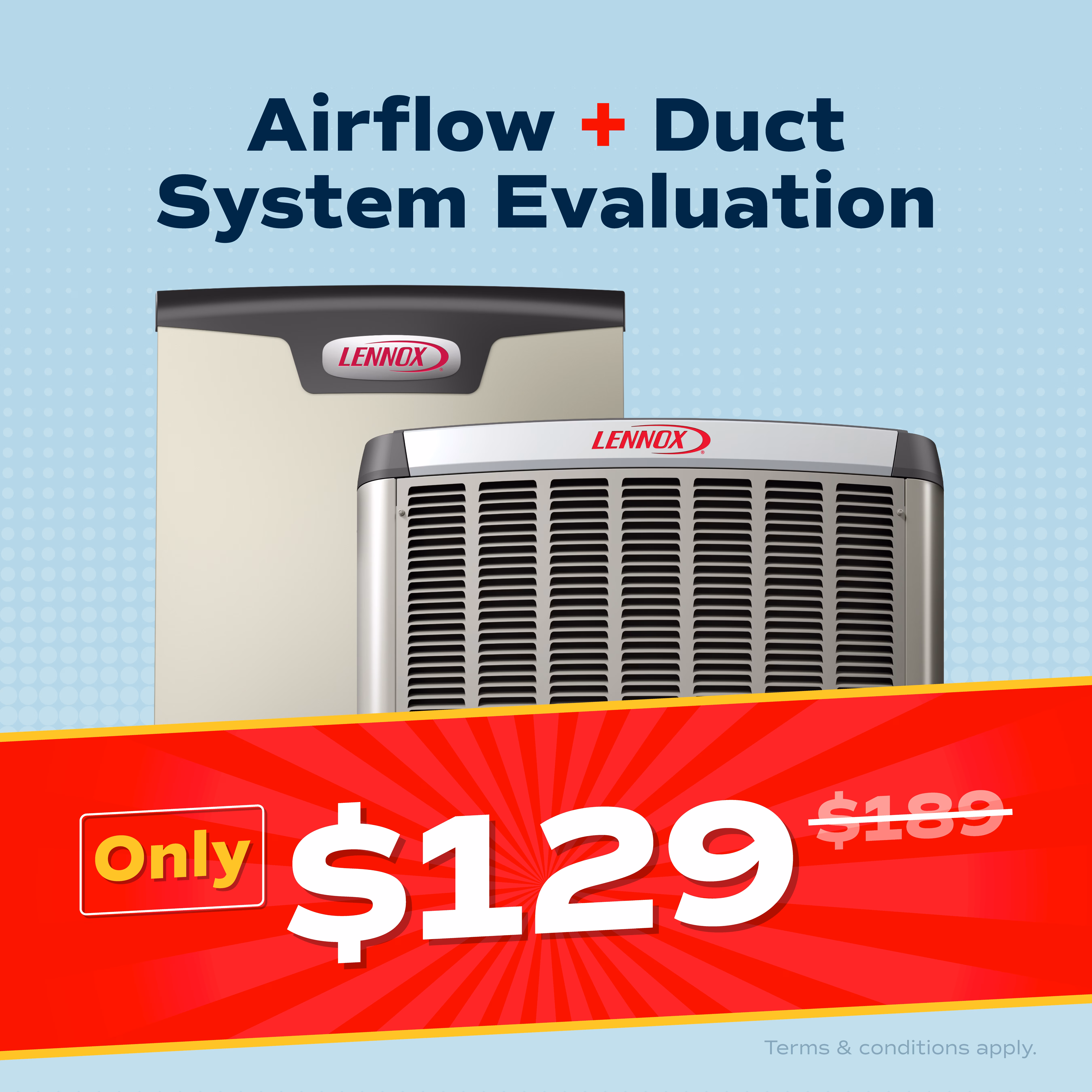 129 dollar airflow and duct system evaluation offer card from Air Responders