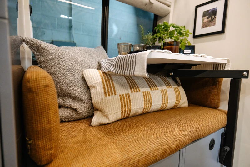 bench area insid camper van