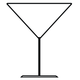 A black and white photo of a martini glass.