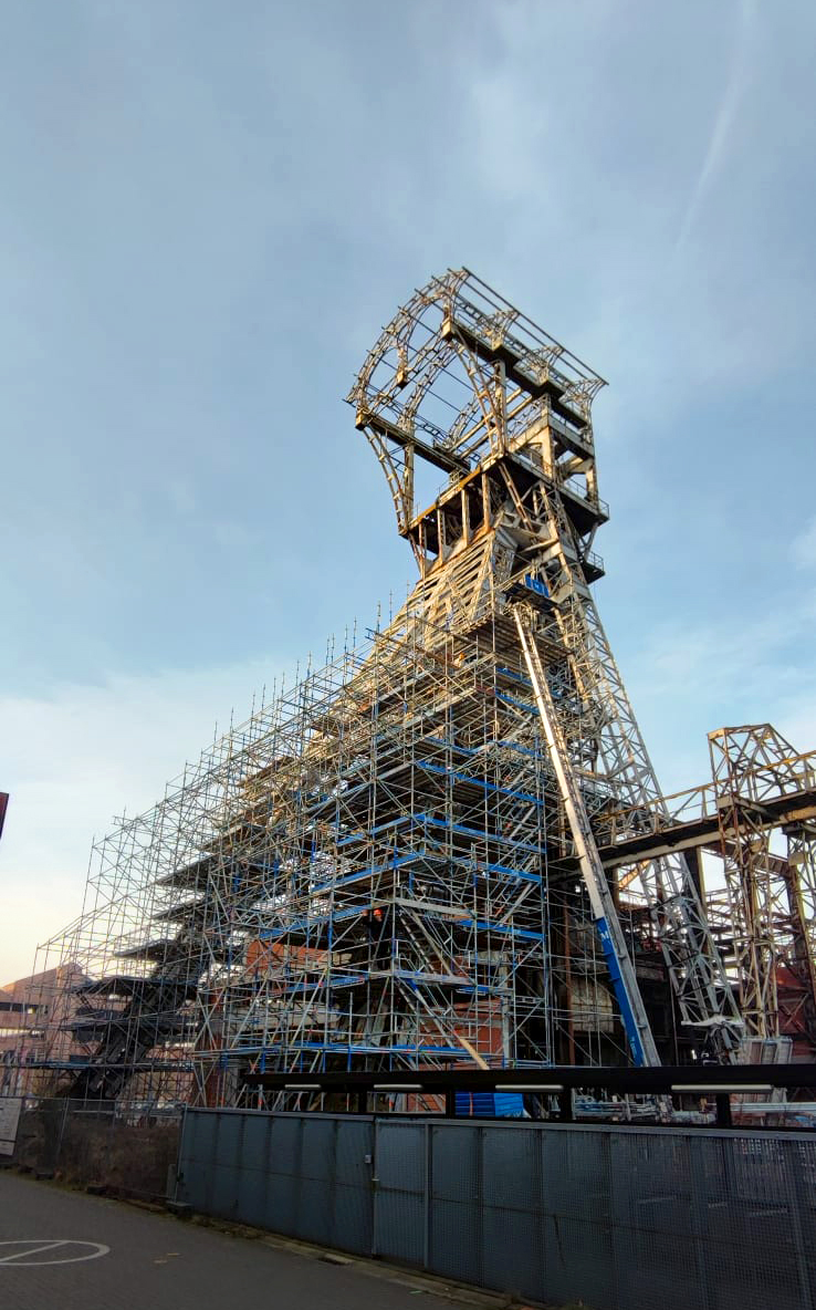 Industriële steigerbouw voor onderhoud aan productie-installatie