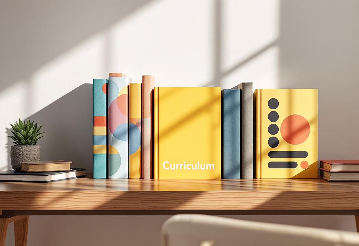 image of curriculum books for a school (k12)
