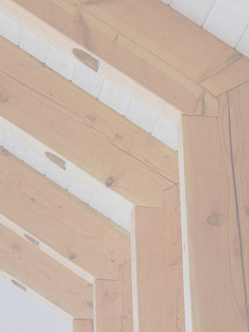 Close-up of wooden ceiling beams