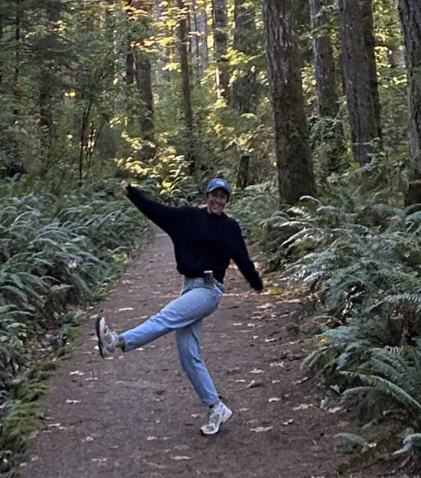 Missy from Greaterthan Studio in a Vancouver Island forest
