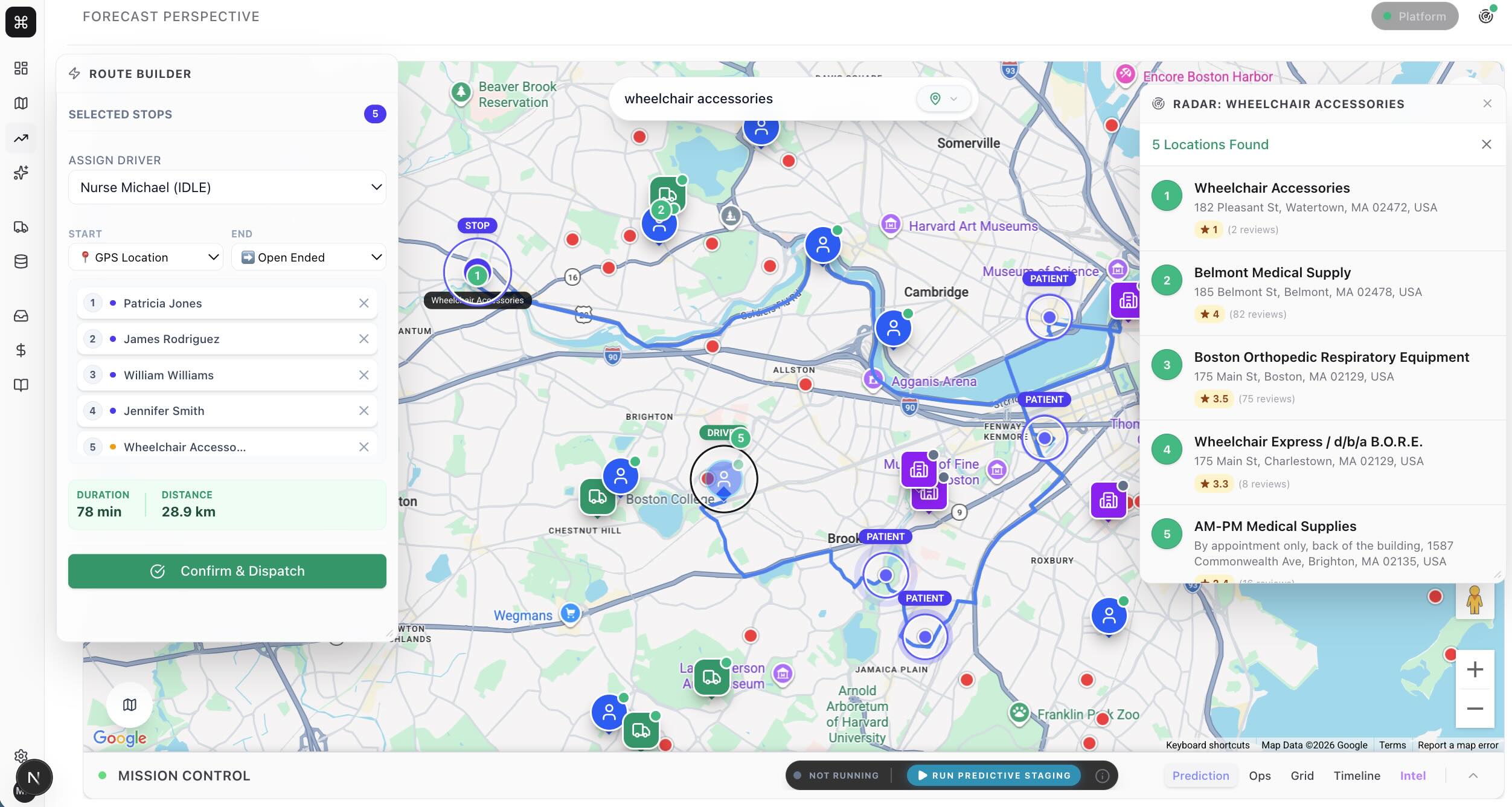 Example composite geospatial output from the Variate Health production engine