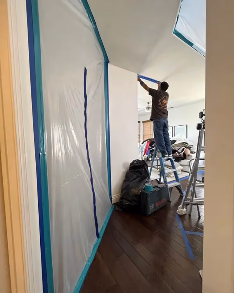 restoration team working