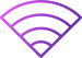 Purple Wi-Fi signal icon with three curved lines above a dot.