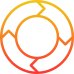 Orange and red circular arrows forming a continuous loop, symbolizing a cycle or process.