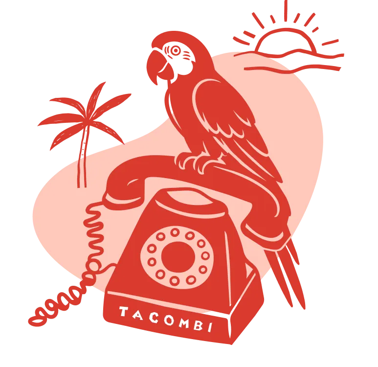 A colorful bird sitting on a phone.