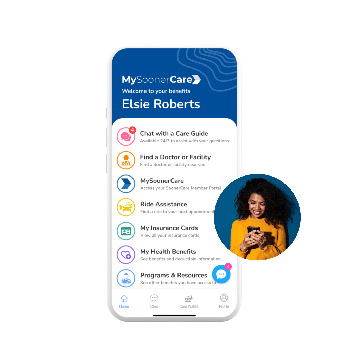 MySoonerCare app home screen