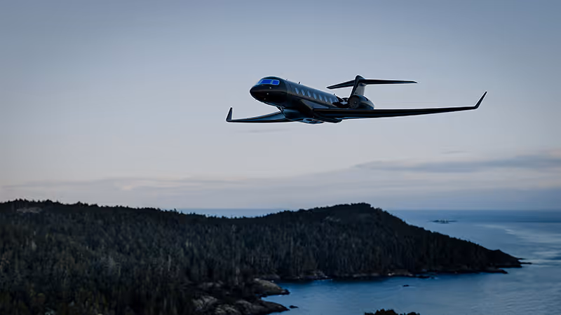 Private jet in flight for on-demand charter