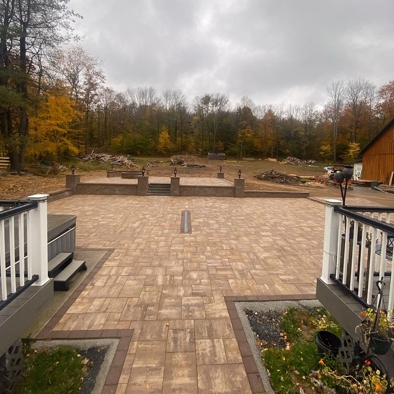 Custom paver patio installation by A and G Landscape Design and Excavation creating beautiful, durable outdoor living spaces in New York