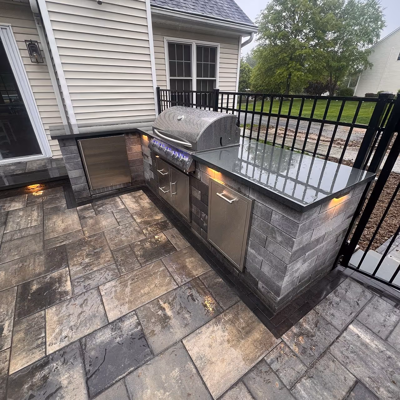 Custom outdoor living area designed by A and G Landscape Design and Excavation to enhance your home's beauty and functionality