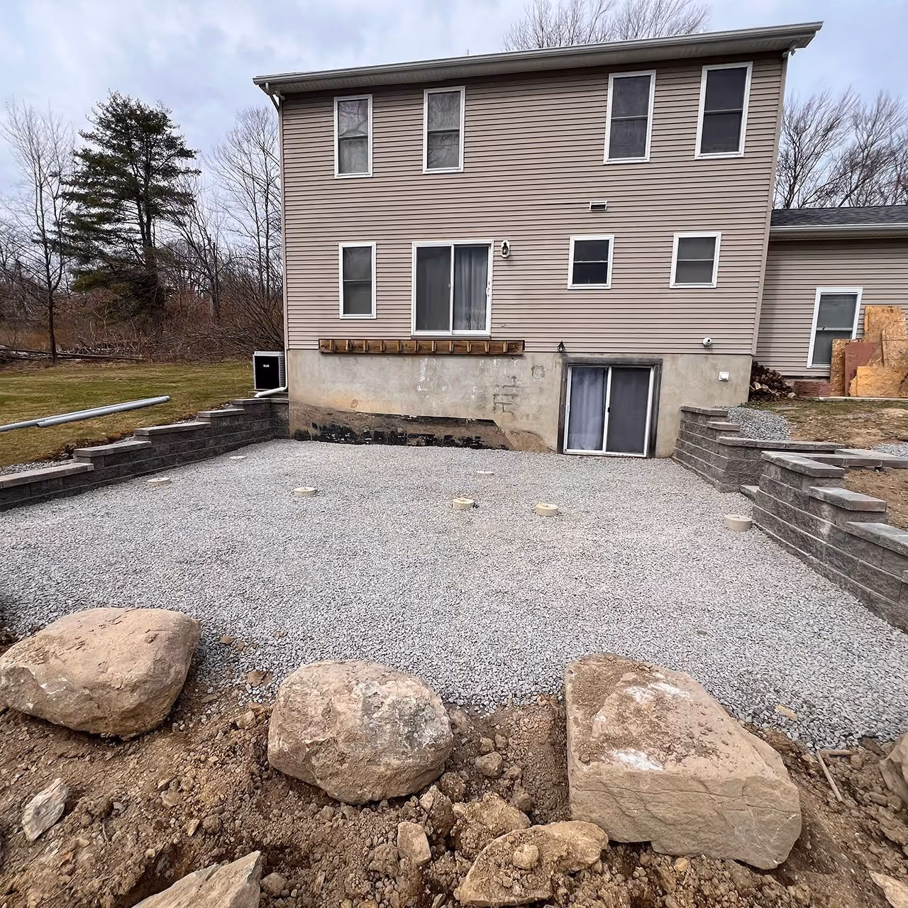 Custom paver patio installation by A and G Landscape Design and Excavation in New York
