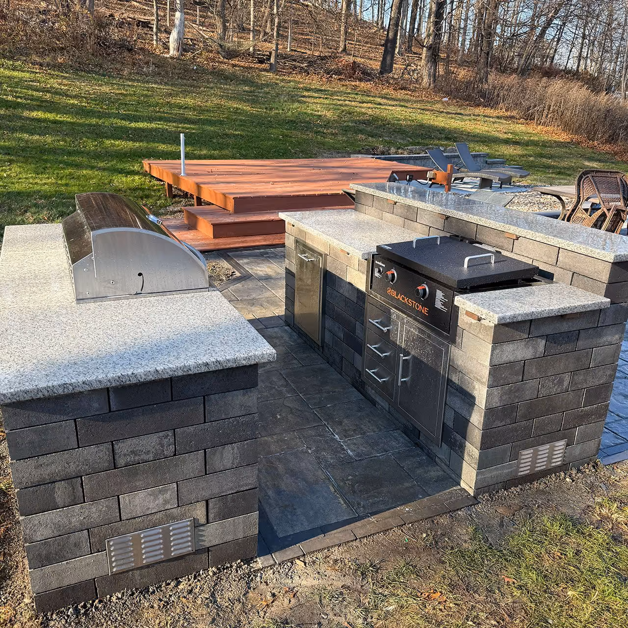 Custom outdoor living space by A and G Landscape Design and Excavation featuring premium hardscape design
