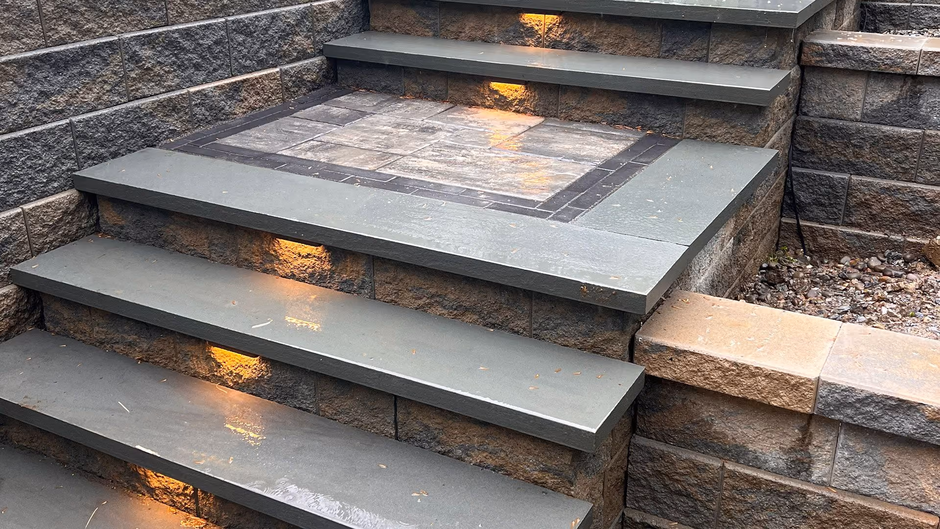 Completed landscape design and hardscape installation