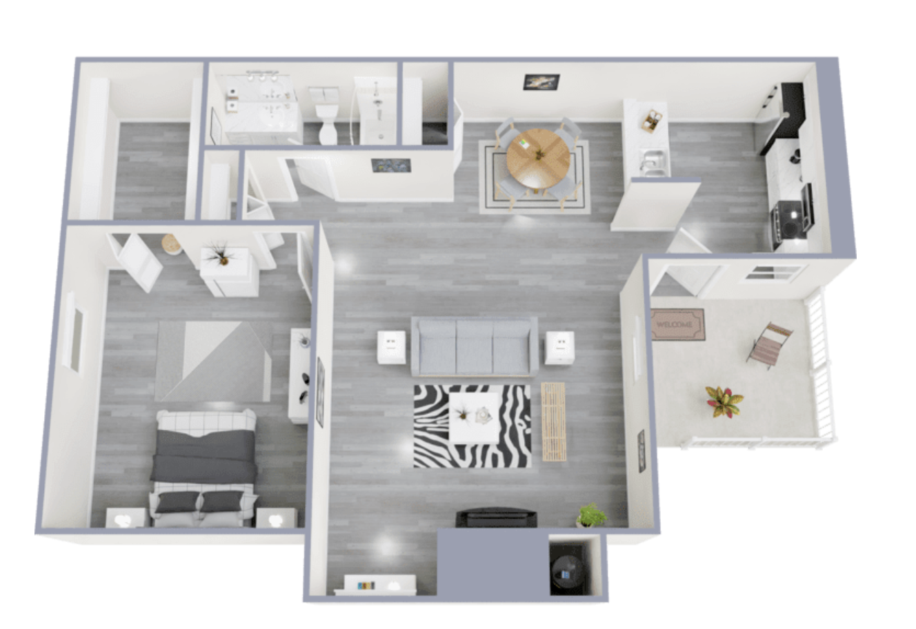 1x1 floor plan