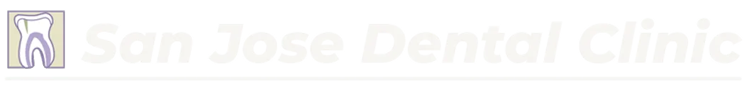 Logo with a tooth icon next to the bold text San Jose Dental Clinic underlined by a horizontal line.