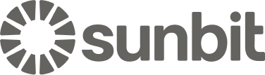 Sunbit company logo with circular sun icon and lowercase text.