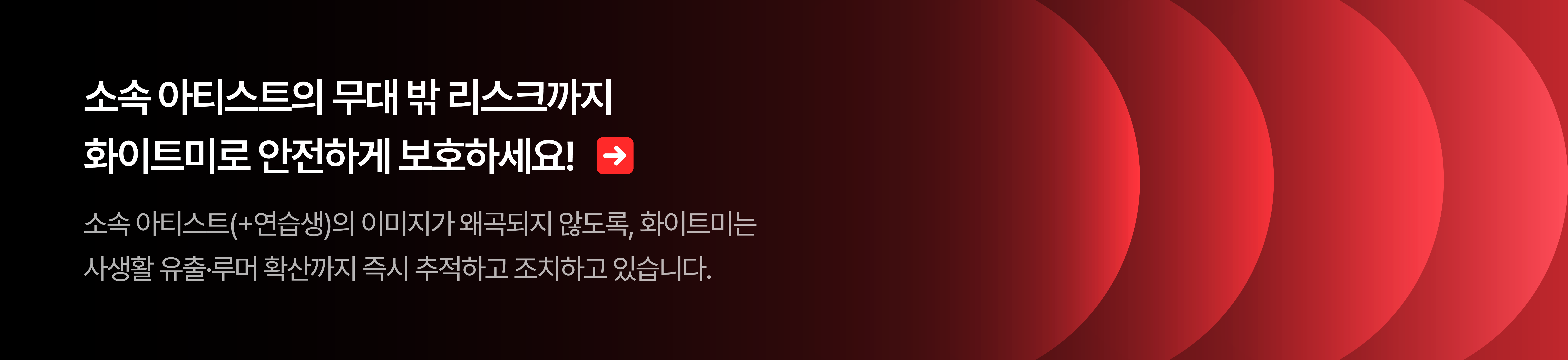 소속 아티스트 리스크 관리 배너