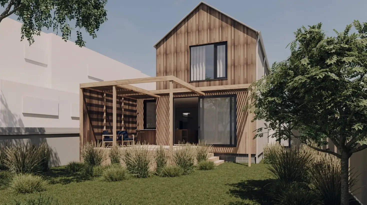 Frog pre-designed two-storey timber clad home