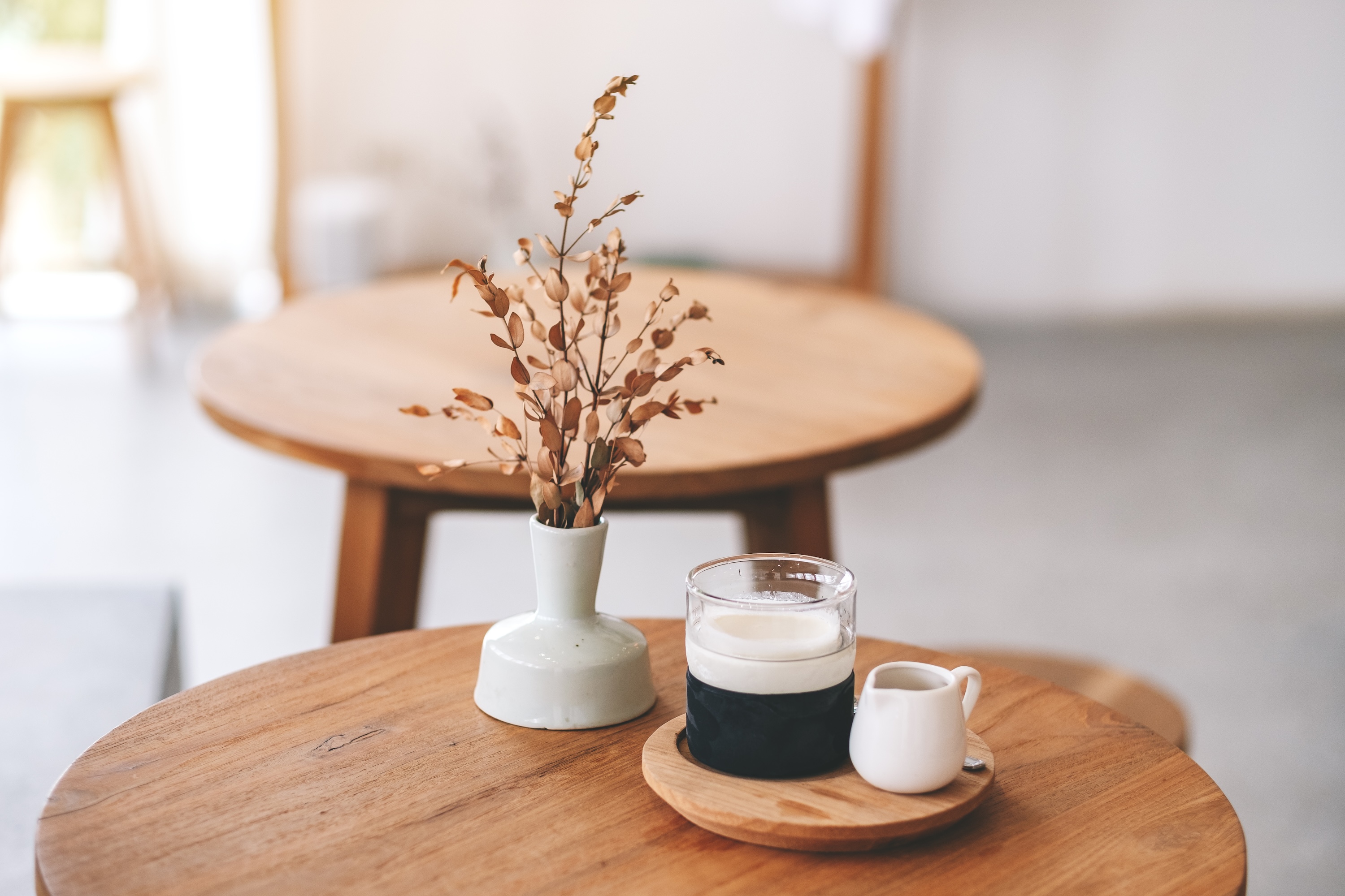 Table with decor stock image