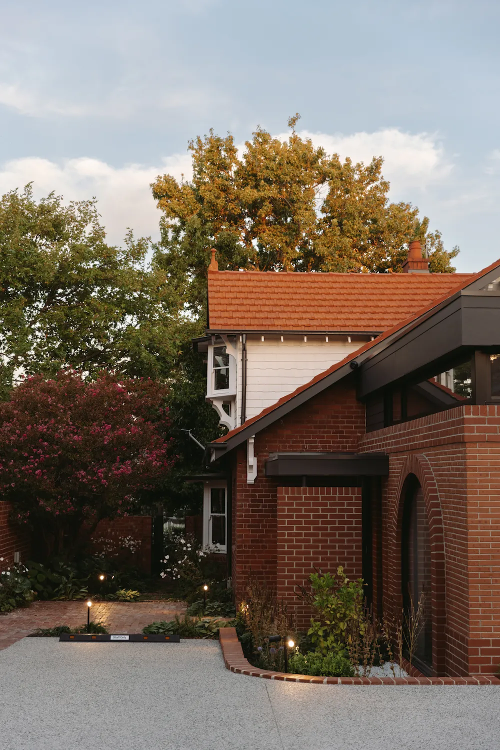 Paved area outside a house