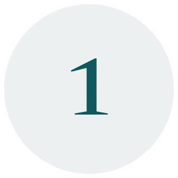 A simple white circle with the number 1 in green centered inside it.