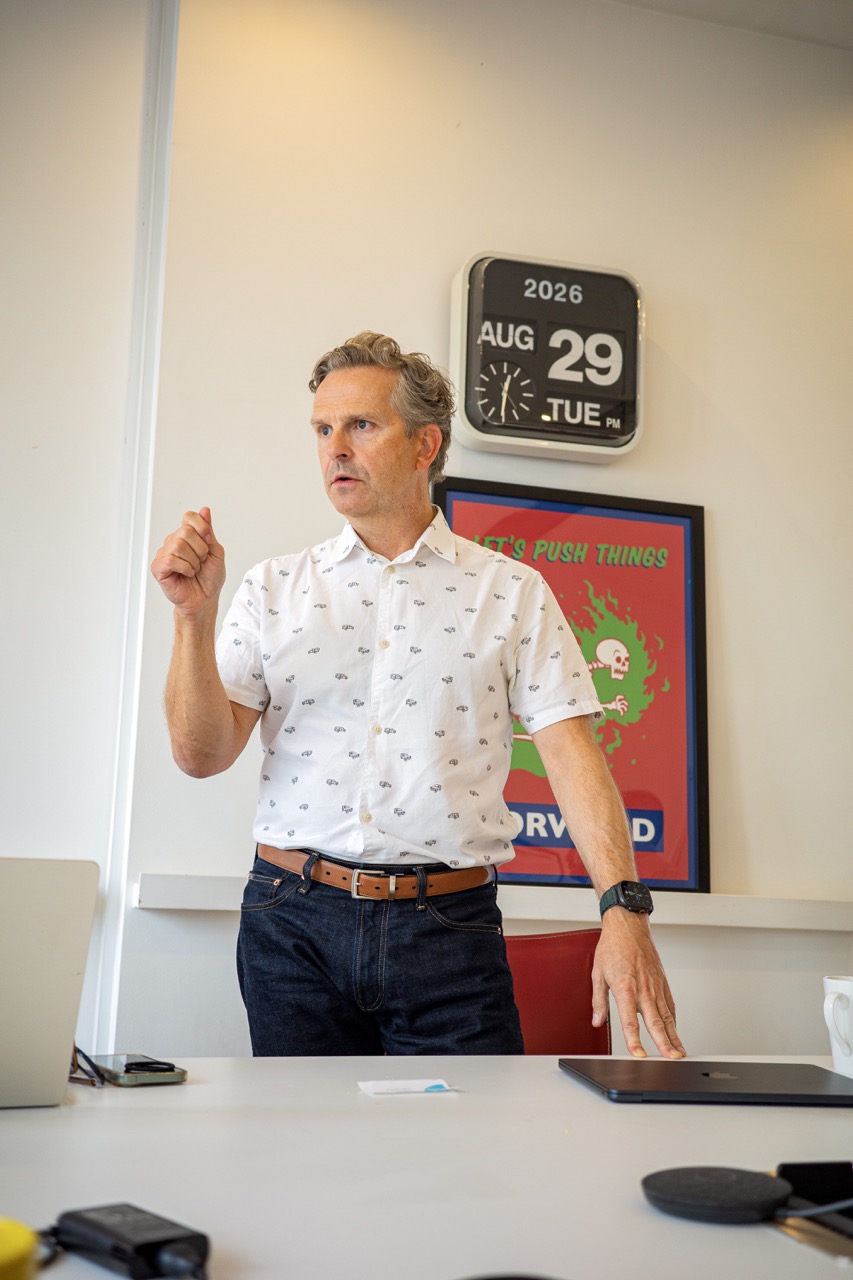 Anthony Tattum making a point during a workshop
