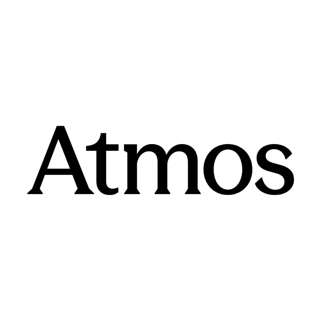 The word 'Atmos' in black text on a transparent background.