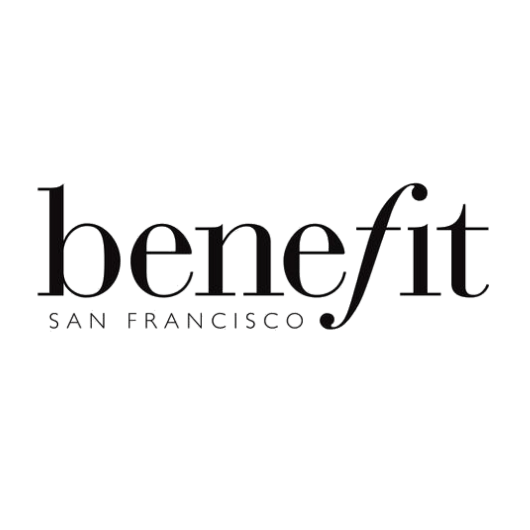 Benefit Cosmetics logo with the word 'benefit' in black serif font and 'San Francisco' written below in smaller letters.