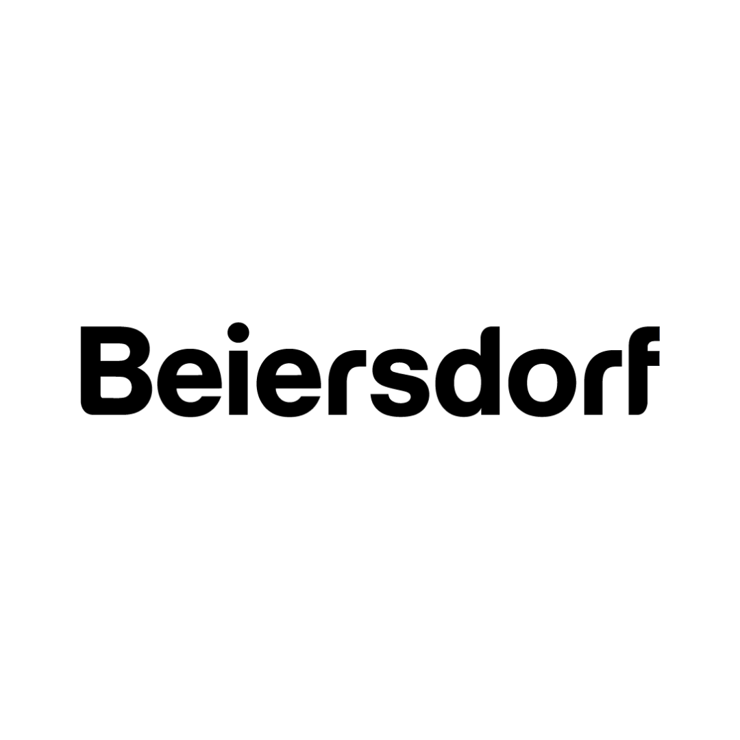 Beiersdorf brand logo with black bold font on white background.