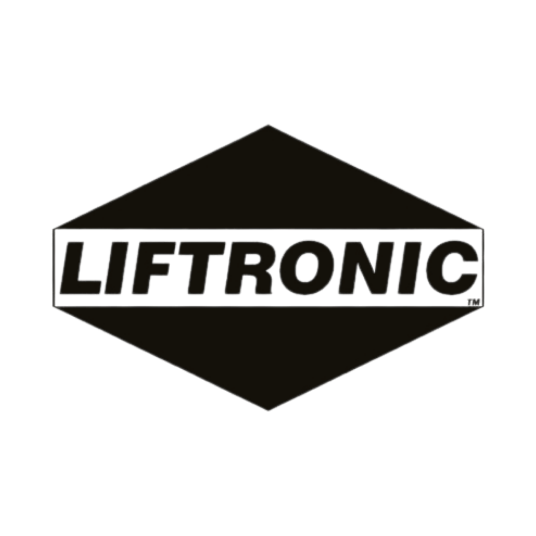 Liftronic brand logo, featuring the word 'LIFTRONIC' in bold uppercase letters inside a horizontally oriented hexagon shape.