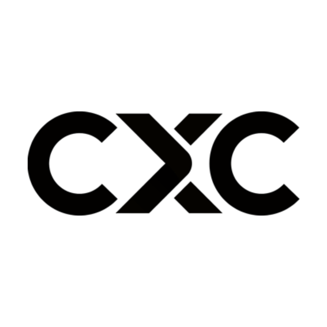 Black stylized letters 'CXC' with the middle 'X' formed by two overlapping arrows pointing inward.