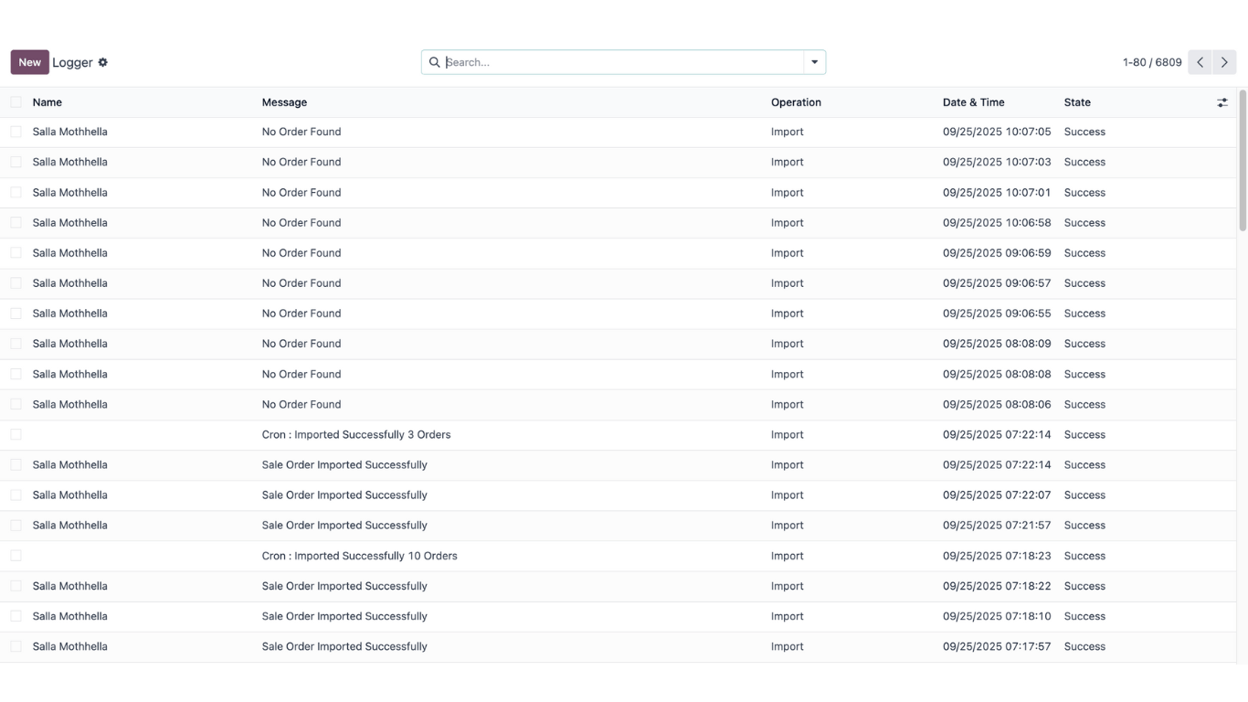 Sync log with status per attempt