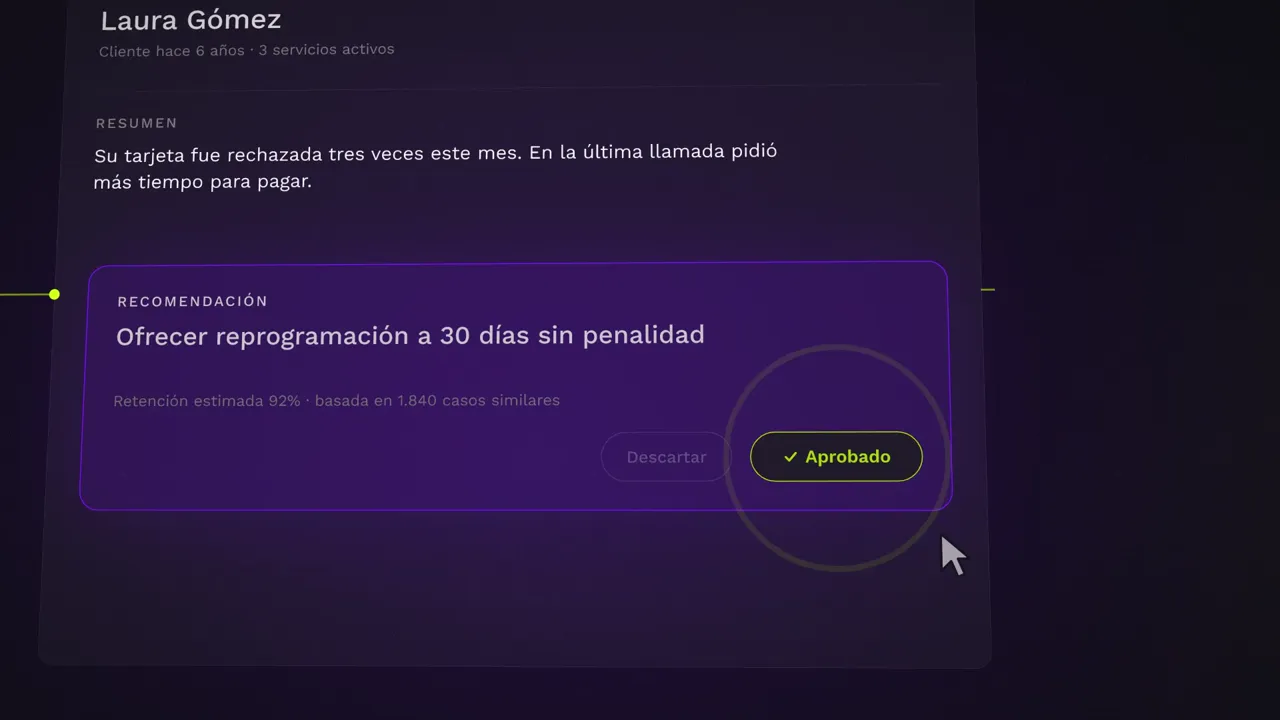 Pantalla de la app Resolve de Vozy Nexus