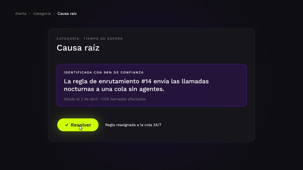 Pantalla de alertas de Vozy Nexus Run