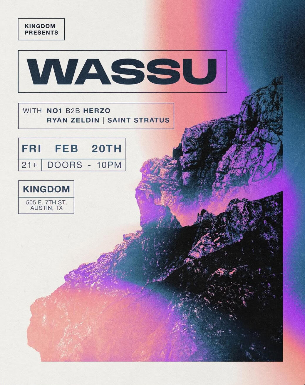 A flyer for WASSU at Kingdom.