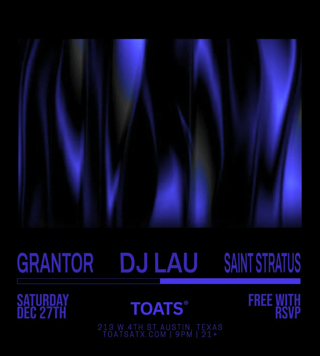 An abstract flyer for Saint Stratus at TOATS.