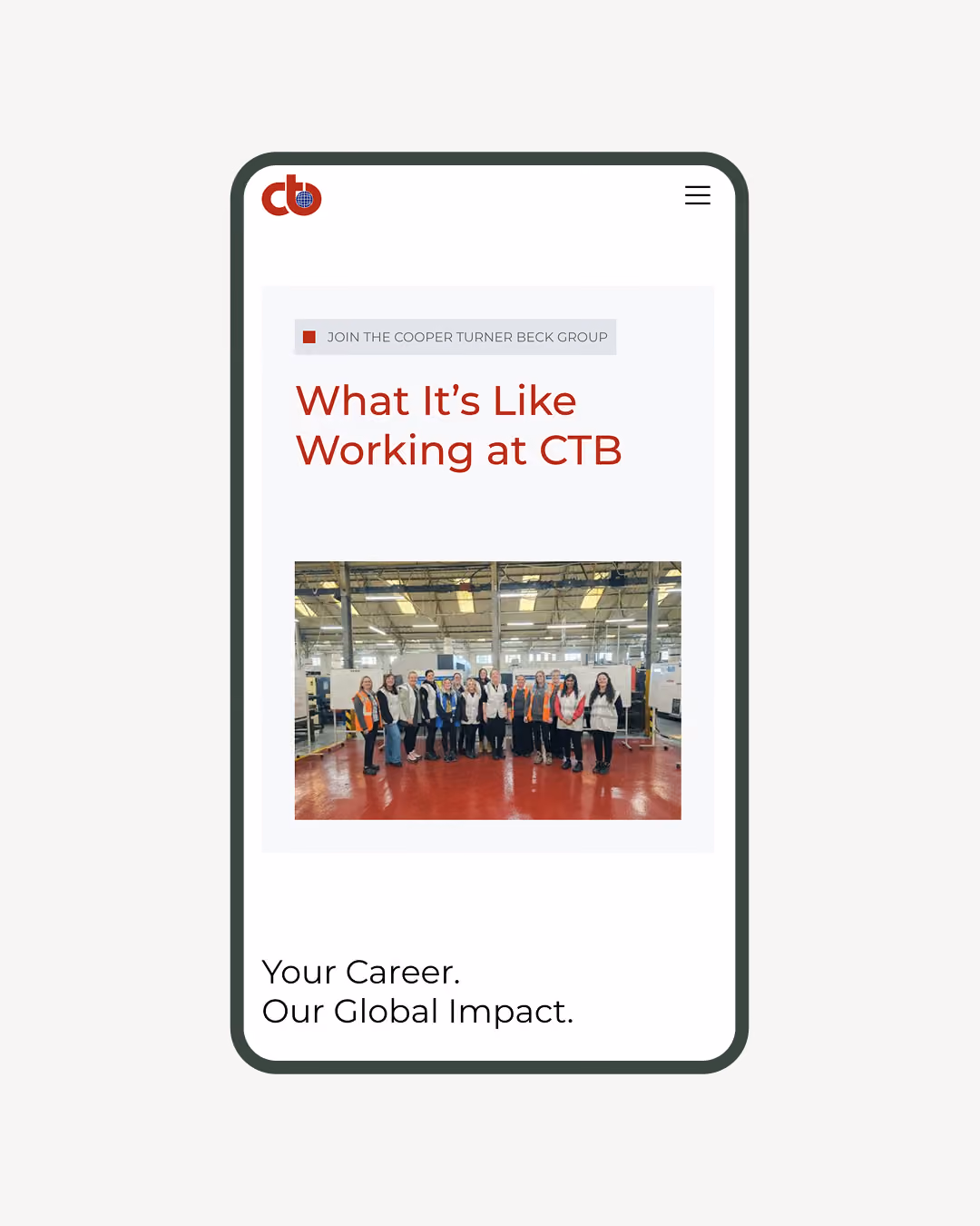 Cooper Turner Beck mobile website design
